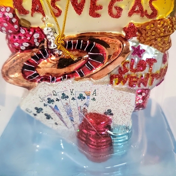 Kurt Adler "Las Vegas Nevada" Christmas  / Holiday Glass Ornament - Picture 4 of 7